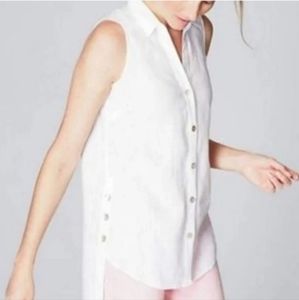 J. Jill Linen White High Low Tank